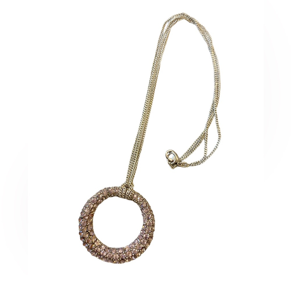 Lavender Pave Circle Necklace